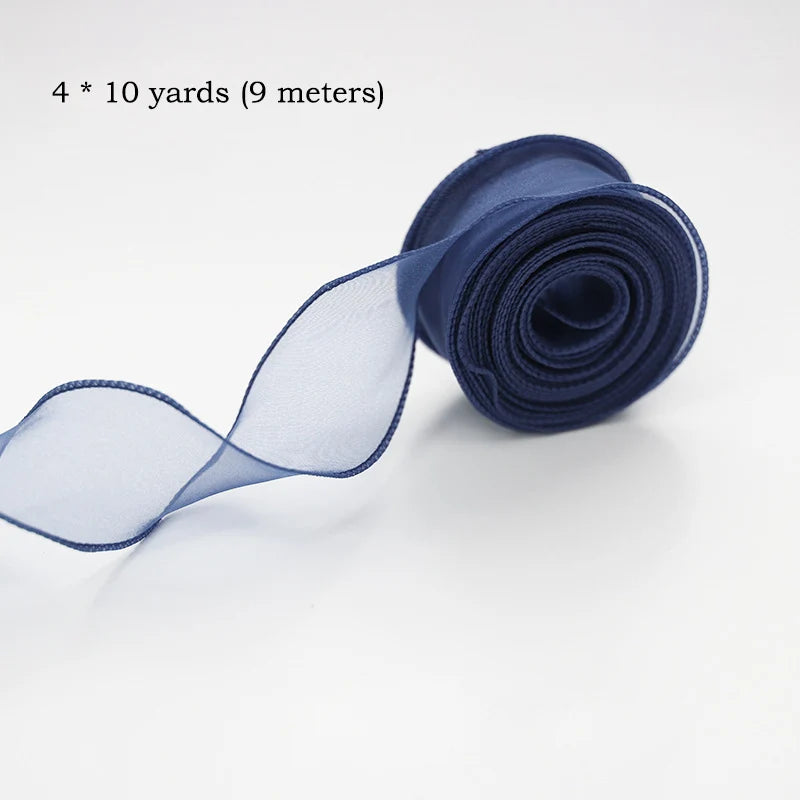 10Yards/Roll Chiffon Silk Ribbon Organza Satin For DIY Craft Gift Wrapping Decoration Wedding Bouquets Wreath Sewing Supplies