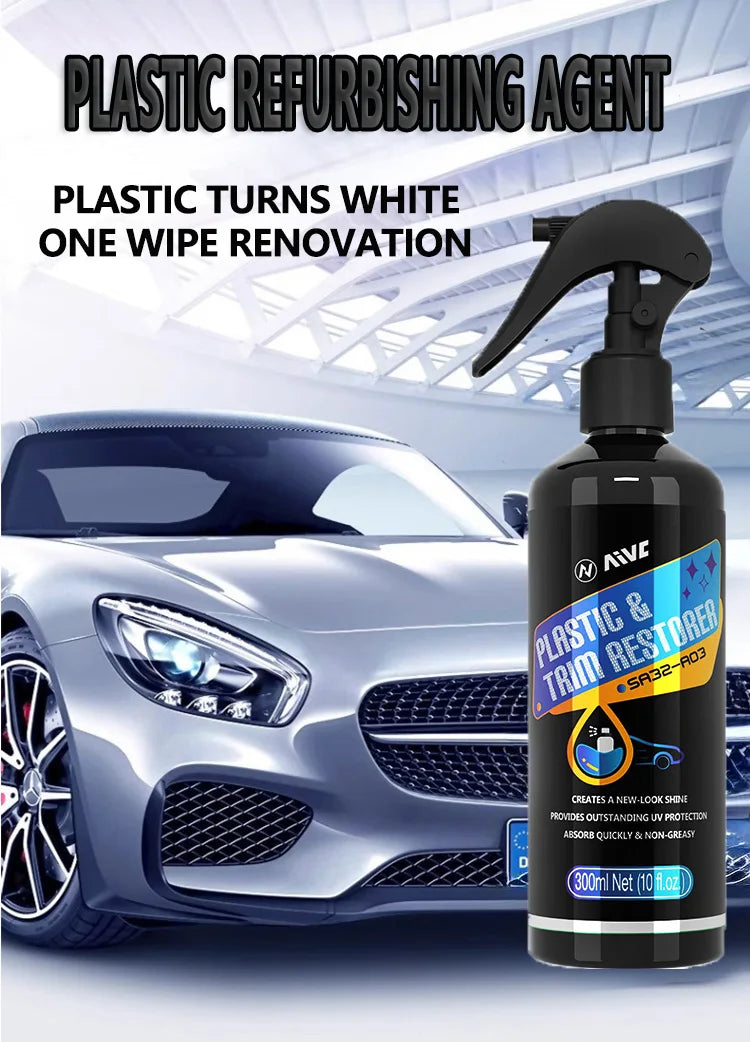 AIVC Plastic Restore Revitalizer Plastic Renovator Longlasting Coating For Car Rubbers Refurbish Clean Gloss Black Shine