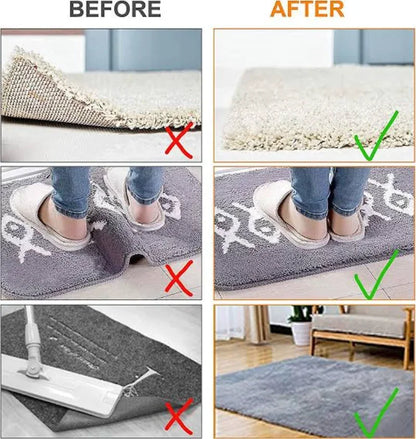 4/8pcs Carpet Non-slip Sticker Reusable Washable Anti Curling Carpet Patch  bathroom bath mat bath rug bathroom mat set sticker
