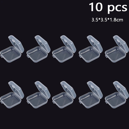 Clear Storage Container Transparent Plastic Storage Boxes with Hinged Lid Square Packaging Display Box Jewelry DIY Crafts