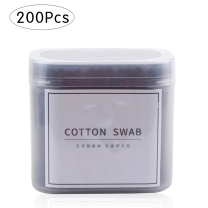 100/200/300Pcs Disposable Double Head Wood Cotton Swab Lipstick Ear Swab Cleaning Cotton Buds Makeup Sticks Cotton Swabs Tools