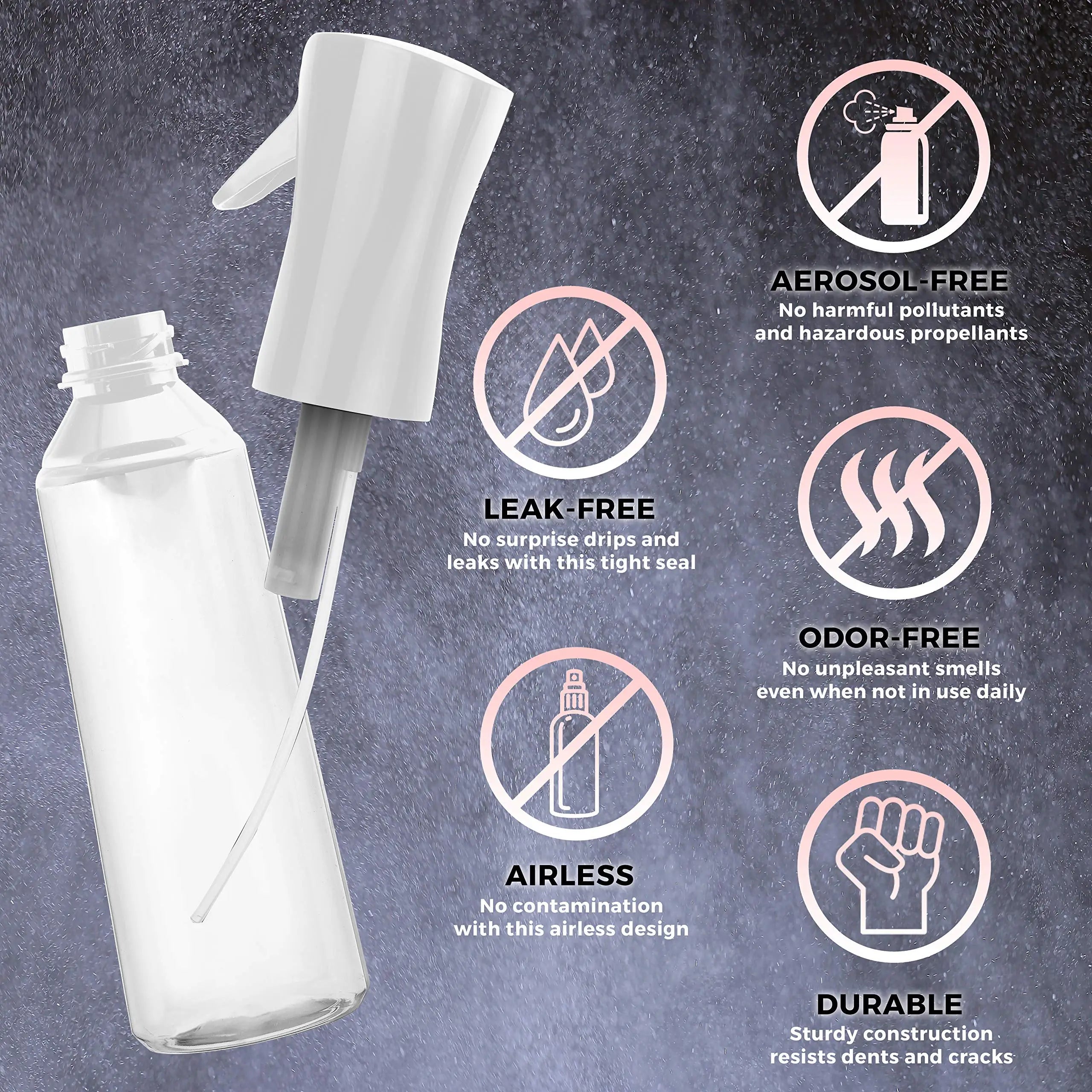 200ml Continuous Spray Bottles Hairdressing Pressure Sprinkling Bottle Barber Beauty Salon Refillable Atomizer Container