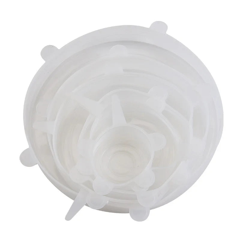6/12Pcs Silicone Stretch Lids Reusable Food Seal Cover for Pot Bowl Keep Food Fresh Stretchy Wrap Cover Kitchen Cookware