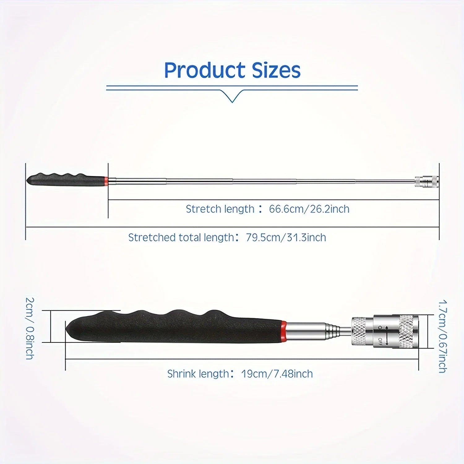 1pc Telescopic Pickup Magnetic Iron Rod Household Automotive Repair and Inspection Tool Strong Magnetic Metal Screw Suction Rod