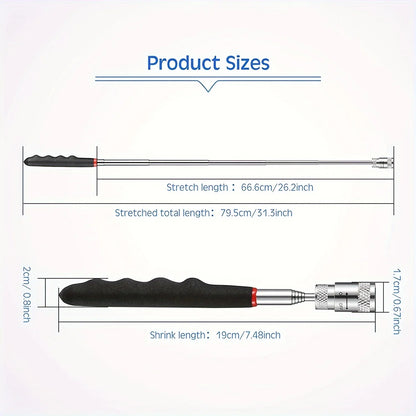 1pc Telescopic Pickup Magnetic Iron Rod Household Automotive Repair and Inspection Tool Strong Magnetic Metal Screw Suction Rod
