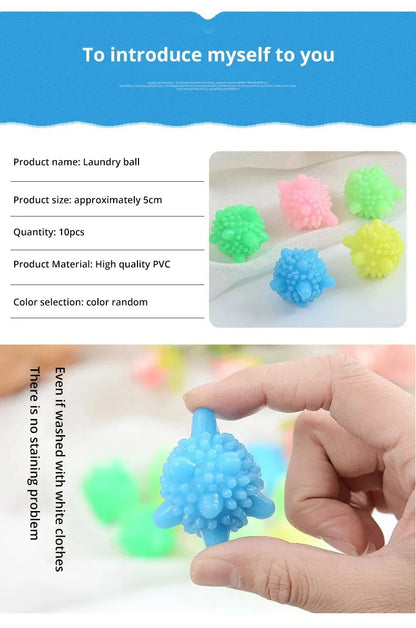 10Pcs/Set Laundry Ball Reusable Household Washing Clothes Softener Remove Dirt Clean Shape PVC Solid 2022