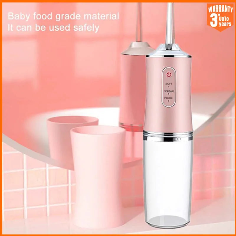 Electric Oral Irrigator Portable Dental Water Flosser Teeth Cleaner Mouth Washing Machine with 4 Jets Oral Hygiene Wireless