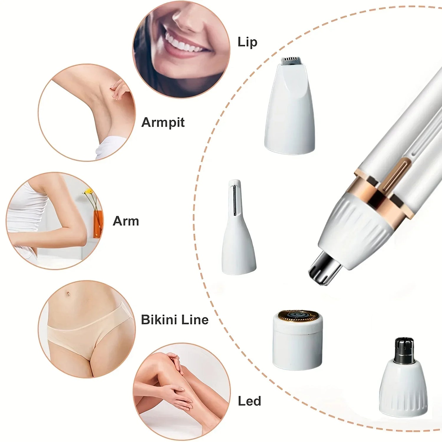 4 In 1 Electric Razor for Women Full Body Shaving Facial Epilator