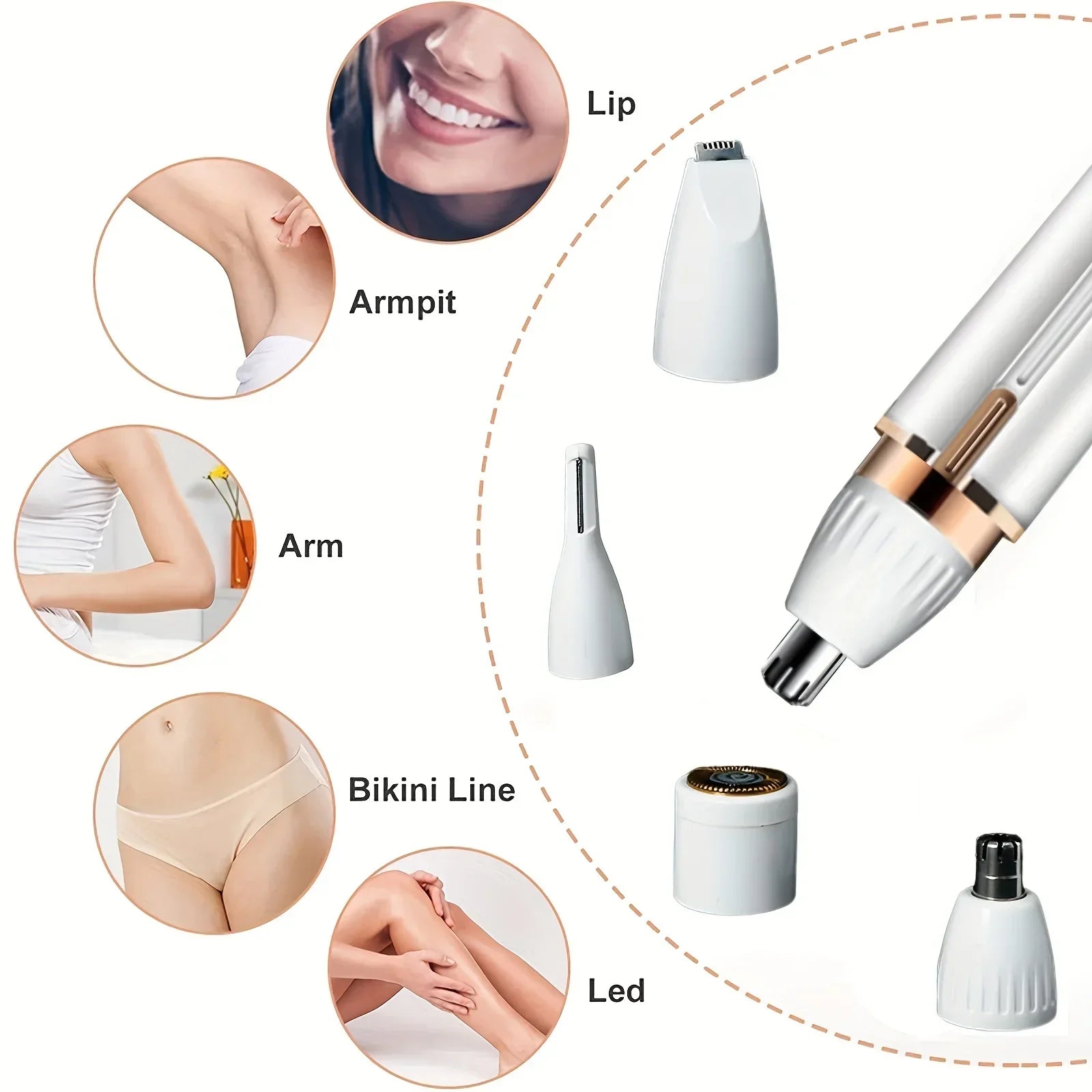 4 In 1 Electric Razor for Women Full Body Shaving Facial Epilator