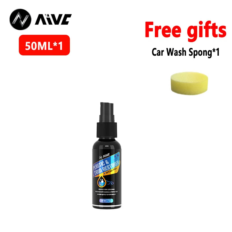 AIVC Plastic Restore Revitalizer Plastic Renovator Longlasting Coating For Car Rubbers Refurbish Clean Gloss Black Shine