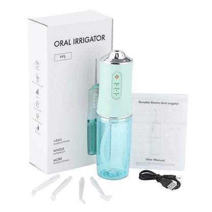 Electric Oral Irrigator Portable Dental Water Flosser Teeth Cleaner Mouth Washing Machine with 4 Jets Oral Hygiene Wireless
