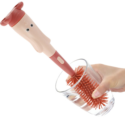Silicone Bottle Cleaning Brush Cup Scrubber Glass Cleaner Water Cup Container Straw Cleaning Brush Set Kitchen Cleaning Tool