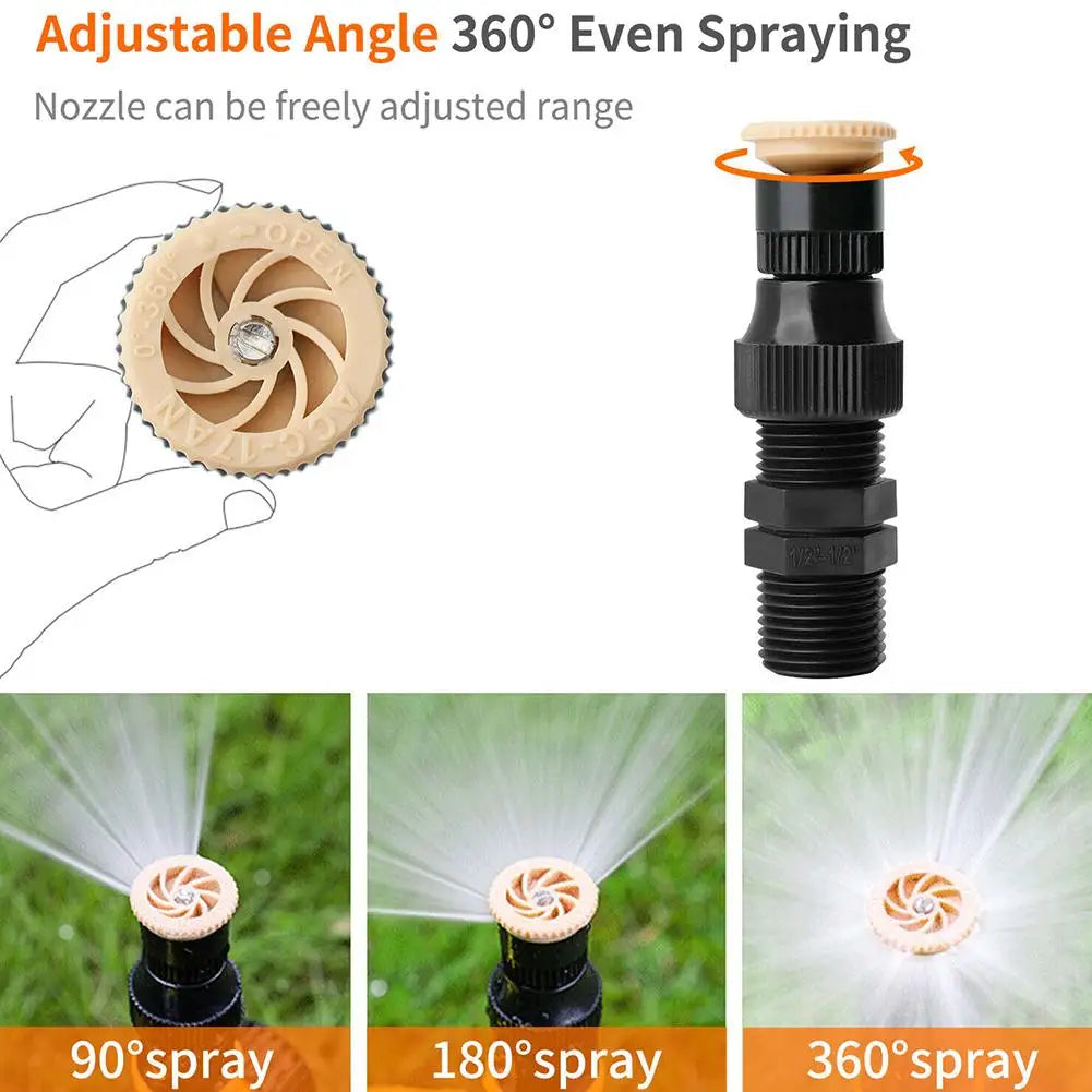 360° Garden Sprinkler Rotation Irrigation Watering System Automatic Agriculture Lawn Farm Greenhouse Spray Nozzle Tool