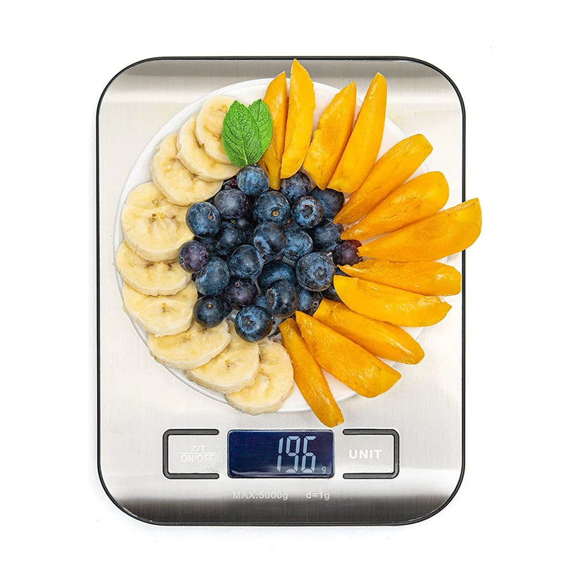 Digital Kitchen Scale 10kg /5kg Stainless Steel Panel Electronic Scales LCD Display Home Food Snacks Weighing Baking Tools