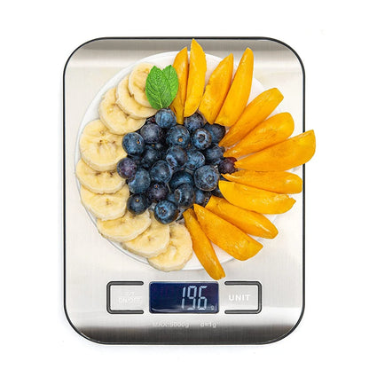 Digital Kitchen Scale 10kg /5kg Stainless Steel Panel Electronic Scales LCD Display Home Food Snacks Weighing Baking Tools