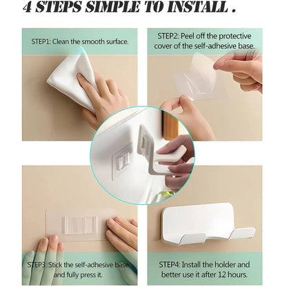 Hair Dryer Holder Wall Mounted Hair Straightener Dryer Hair Stand Bathroom Organizer Shelves Washroom Organization Shelves