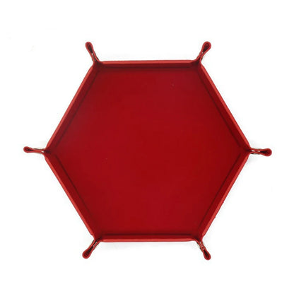 1pc Hexagonal Dice Tray and Miscellaneous Storage Box Board Game Dice Tray Accessories Leather Dice Tower