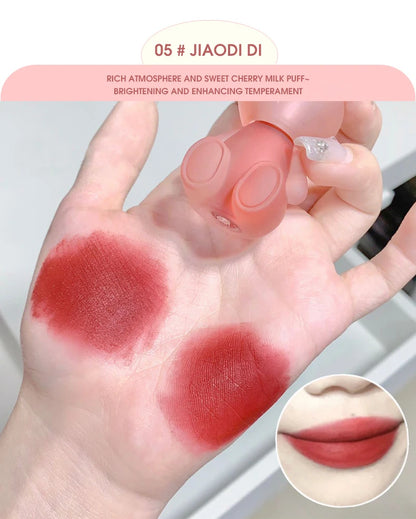 Gege Bear Adorable Rabbit Velvet Lip Mud — Matte Finish, Long-Lasting, Non-Transfer Lip Lacquer for a Whiter Appearance