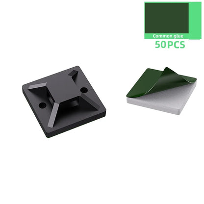 50/100/150pcs Nylon Self-Adhesive Cable Ties Mount Wire Fasten Organizer Fixers Easy Cable Management System Reusable Durable