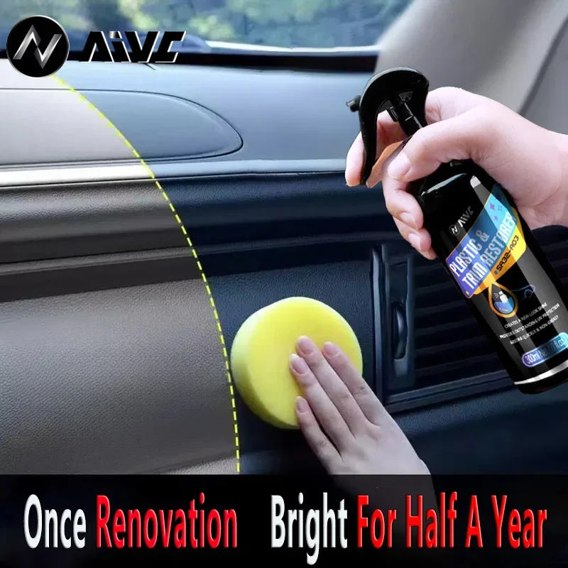 AIVC Plastic Restore Revitalizer Plastic Renovator Longlasting Coating For Car Rubbers Refurbish Clean Gloss Black Shine