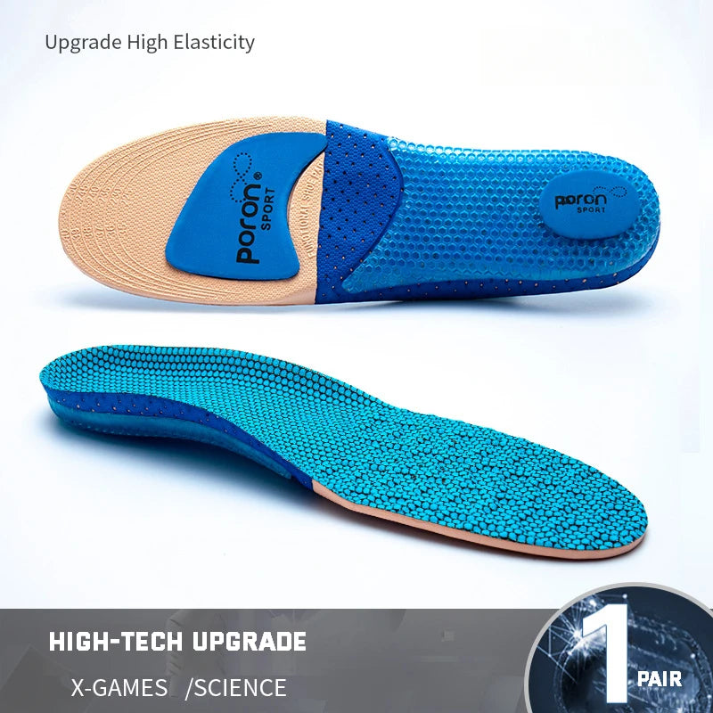 1Pair Sport Silicone Insoles for Shoes High Elastic Shock-absorbing Insole for Feet Arch Support Orthopedic Men Women Shoe Sole