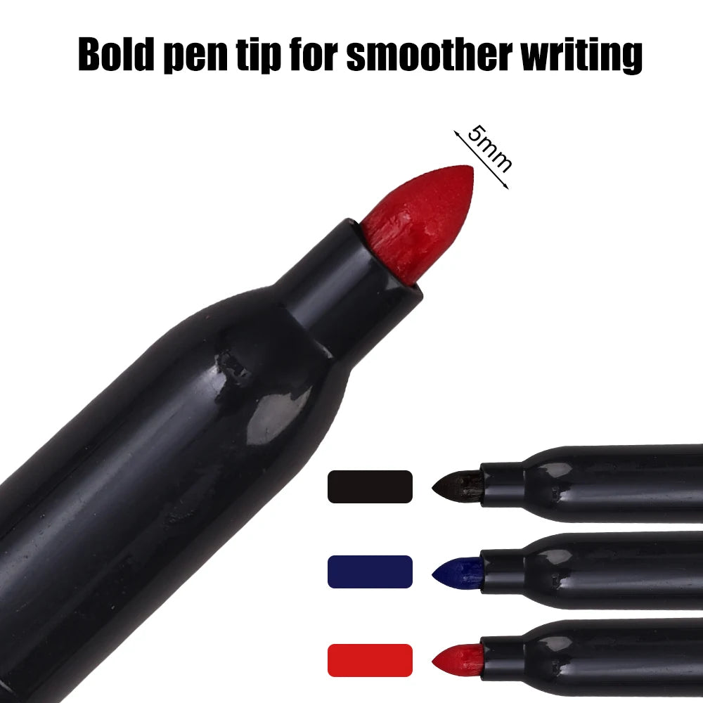 1-20Pcs Permanent Marker Pen Drawing Markers Oil-Based Waterproof Black Blue Red Ink Sketch Pens Stationery Art School Supplies
