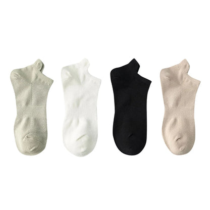 4 Pairs Man Cotton Short Socks Fashion Breathable Mesh Men Comfortable Casual Ankle Sock Pack Male Street Fashions