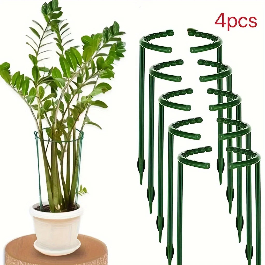 4pcs Plastic Plant Support Pile Frame Greenhouse Arrangement Semicircle Fixed Rod Indoor Flower Plant Vine Climbing Bracket