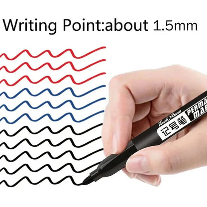 1-20Pcs Permanent Marker Pen Drawing Markers Oil-Based Waterproof Black Blue Red Ink Sketch Pens Stationery Art School Supplies