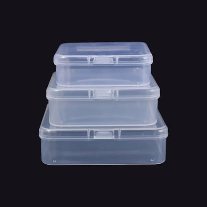 Clear Storage Container Transparent Plastic Storage Boxes with Hinged Lid Square Packaging Display Box Jewelry DIY Crafts