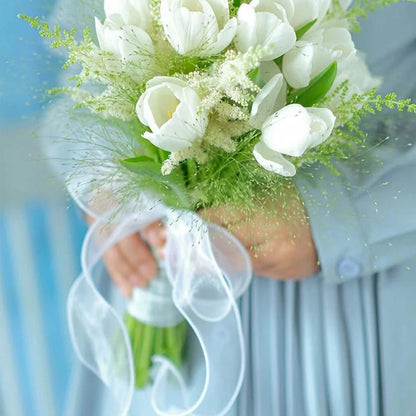 10Yards/Roll Sheer Chiffon Ribbon Organza Satin Ribbons For Gift Wrapping Decoration Wedding Bouquets Wreath Sewing Supplies