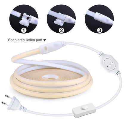 COB LED Under Cabinet LED Strip kitchen Light High Quality110V 220V Wardrobe Closet Lamp Neutral/Warm White Waterproof Neon Tape