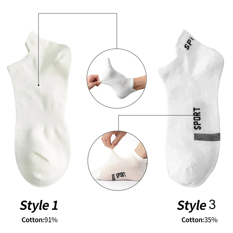 4 Pairs Man Cotton Short Socks Fashion Breathable Mesh Men Comfortable Casual Ankle Sock Pack Male Street Fashions