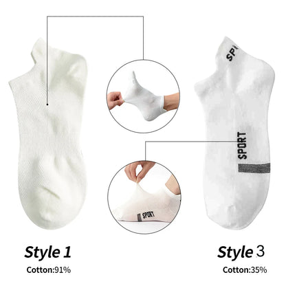 4 Pairs Man Cotton Short Socks Fashion Breathable Mesh Men Comfortable Casual Ankle Sock Pack Male Street Fashions