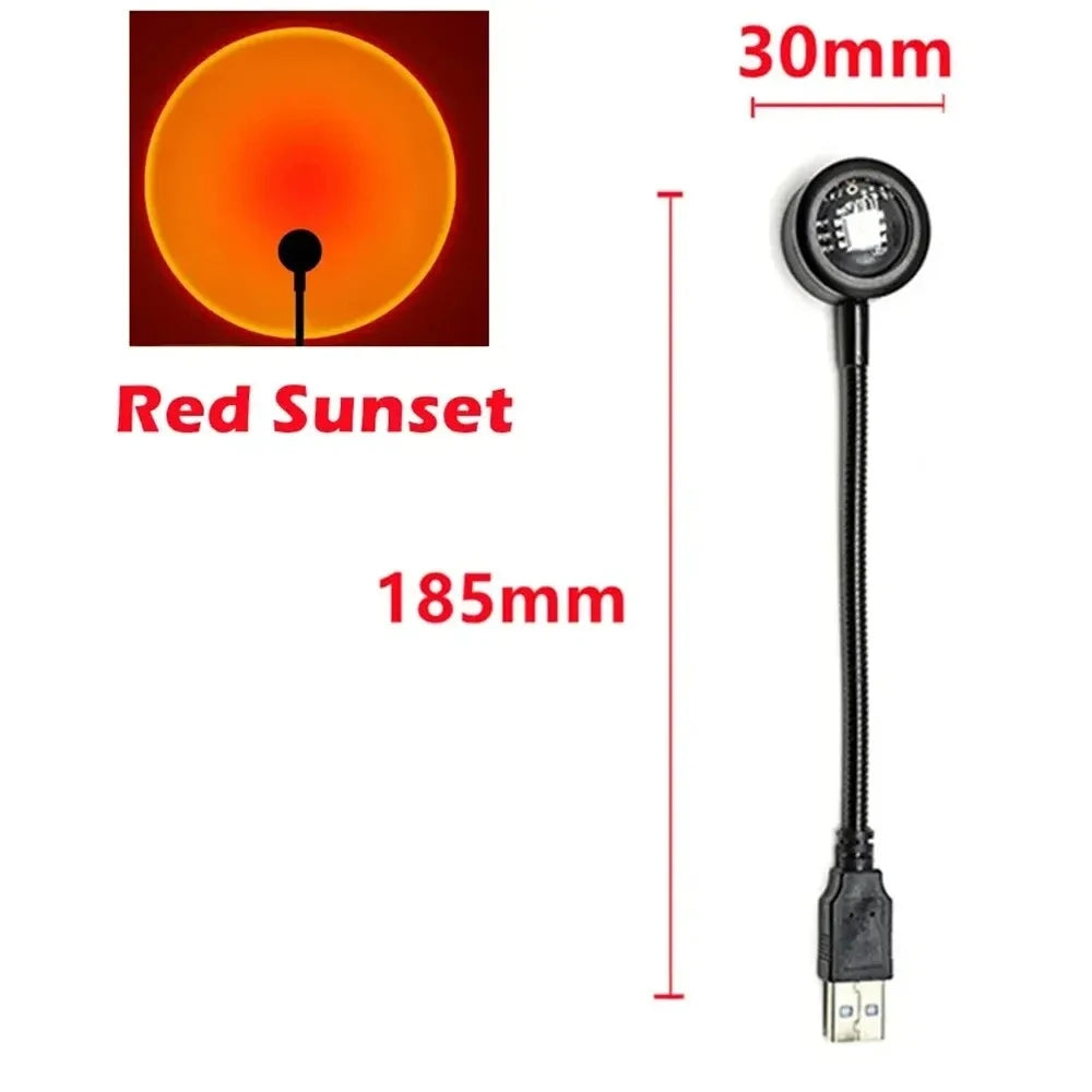 Sunset Photography Light USB Rainbo LED Light Mobile Phone Self  Neon Night Light Projector Photography Wall Atmosphere Light