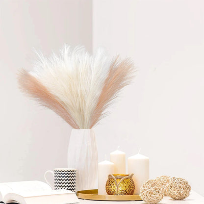 10Pcs Artificial Pampas Grass Bouquet For Home Wedding Decoration Party Room Decor Bedroom DIY Flower Wall Vase Fake Plant Reed