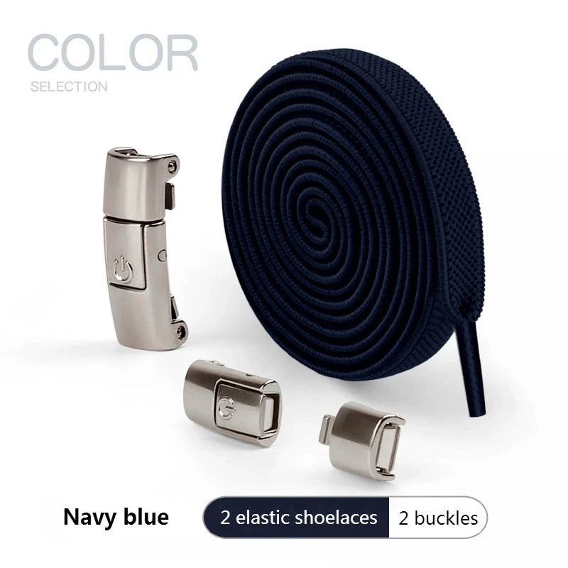 8mm Width No Tie Shoe Laces Press Lock Shoelaces Without Ties