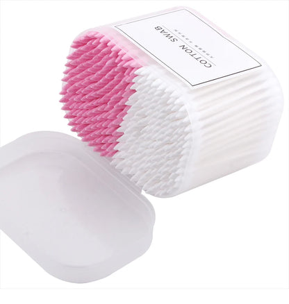 100/200/300Pcs Disposable Double Head Wood Cotton Swab Lipstick Ear Swab Cleaning Cotton Buds Makeup Sticks Cotton Swabs Tools