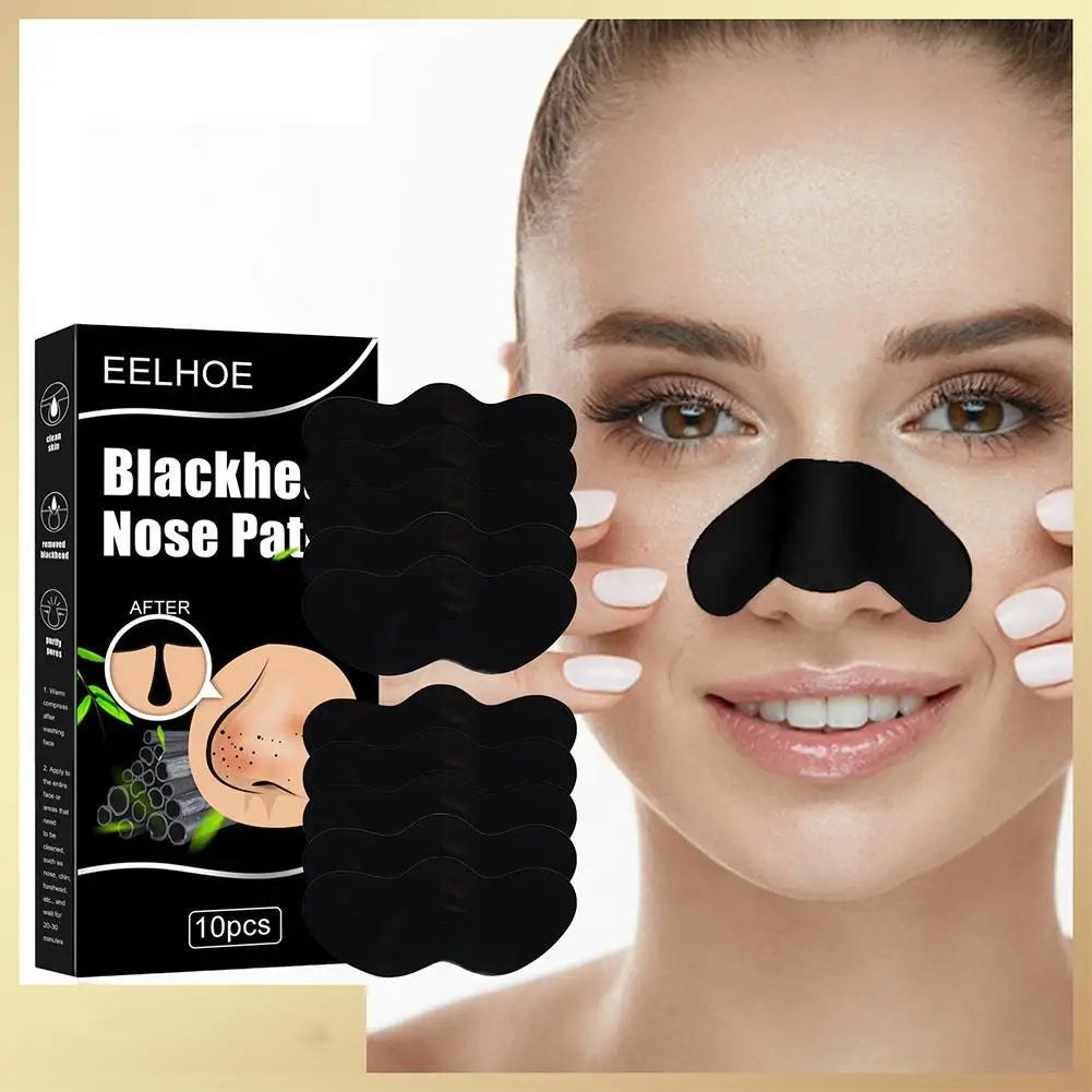 10pcs/Box Blackhead Remover Nose Strips Nasal Patch Deep Cleaning Shrink Pores Acne Treatment Nose Blackhead Mask Strip Skincare