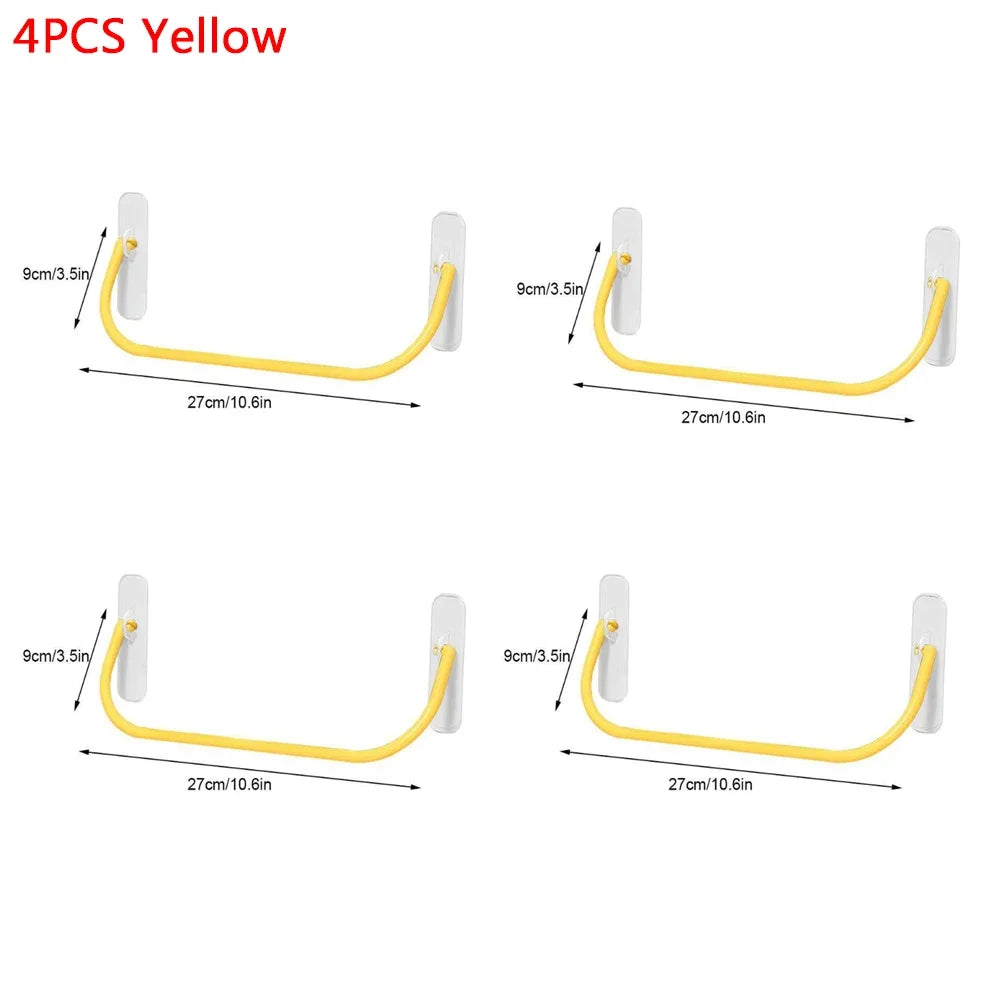 4PCS Simple Shoe Rack Wall-mounted Bathroom Slippers Hook Holder Shoes Slipper Drain Storage Drying Rack Shoe Organizer Hanger