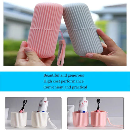 Travel Portable Toothbrush Cup Bathroom Toothpaste Holder Storage Case Box Organizer Travel Toiletries Storage Cup New Creative