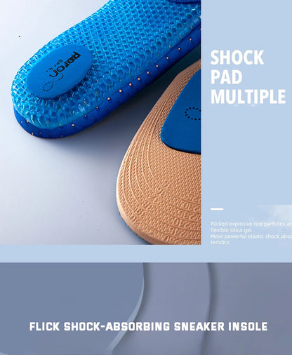 1Pair Sport Silicone Insoles for Shoes High Elastic Shock-absorbing Insole for Feet Arch Support Orthopedic Men Women Shoe Sole