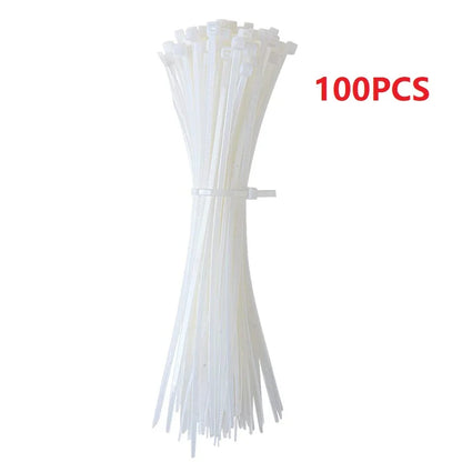 50/100/150pcs Nylon Self-Adhesive Cable Ties Mount Wire Fasten Organizer Fixers Easy Cable Management System Reusable Durable