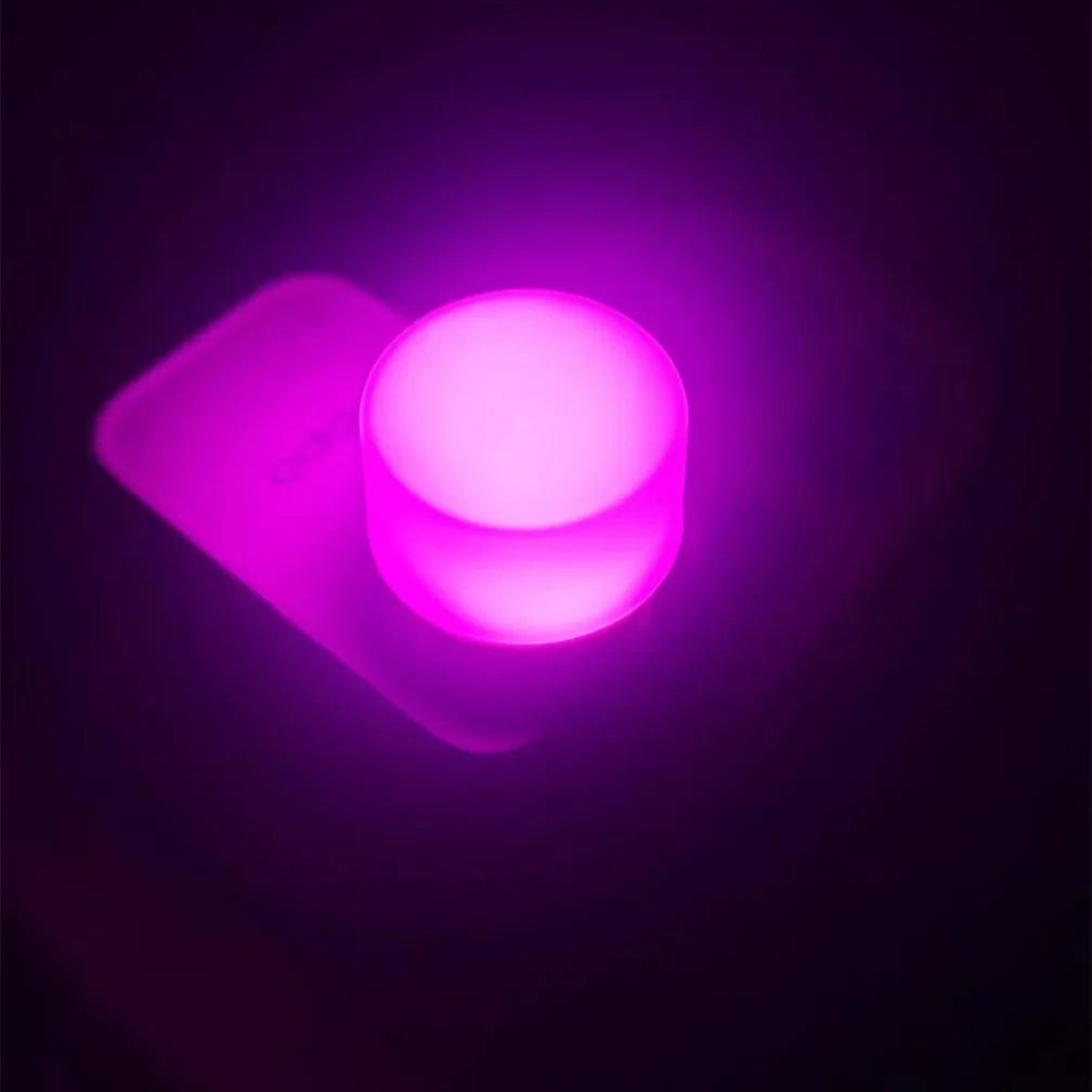 100-10PCS Portable Mini Night Lights Colorful USB Plug Lamp Power Bank Charging LED Book Light Round Reading Eye Protection Lamp