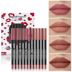 12 pcs Lip Liner Pencil Set Matte Lipliner Pencil Lipstick Waterproof Long Lasting Nude Contour Lipstick Pen Lip Tint Cosmetics