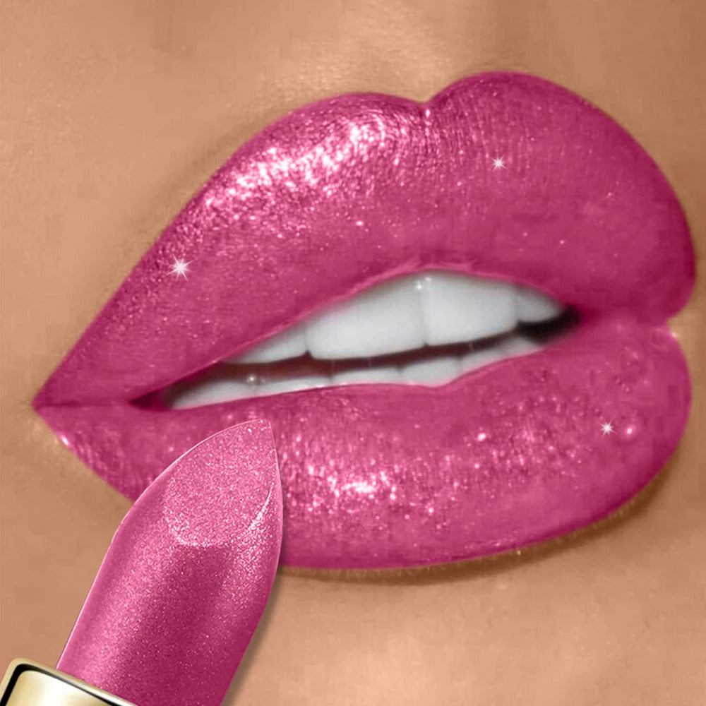 Diamond Shimmer Lipstick Lip Gloss High Pigmented Long Lasting 10 Colors Glitter Lipgloss Lips Makeup Cosmetics Sexy Make Up