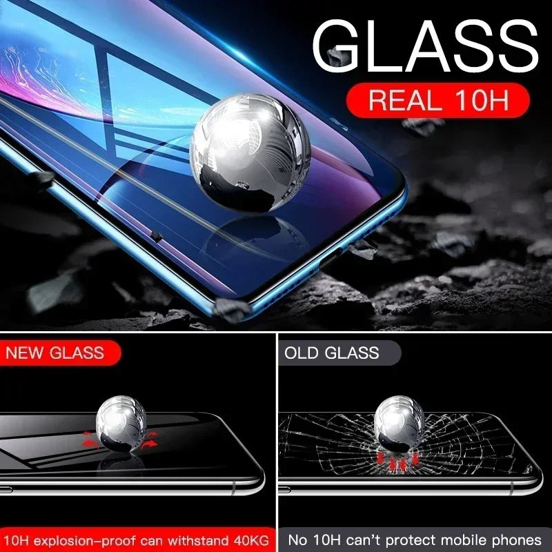 4Pcs 10D Tempered Glass 15 11 12 14 Pro Max Mini 7 8 Plus Full Cover Screen Protector For Iphone 13 16 PRO XR XS MAX