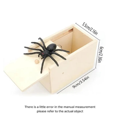 1pc Quality Prank Wooden Scare Box Trick Spider Funny Crafts Scare Box Wooden Hidden Box Fun Game Prank Trick Friend Miniatures