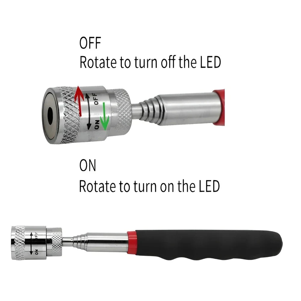 1pc Telescopic Pickup Magnetic Iron Rod Household Automotive Repair and Inspection Tool Strong Magnetic Metal Screw Suction Rod