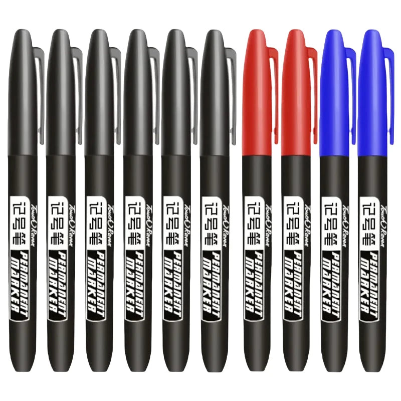 1-20Pcs Permanent Marker Pen Drawing Markers Oil-Based Waterproof Black Blue Red Ink Sketch Pens Stationery Art School Supplies